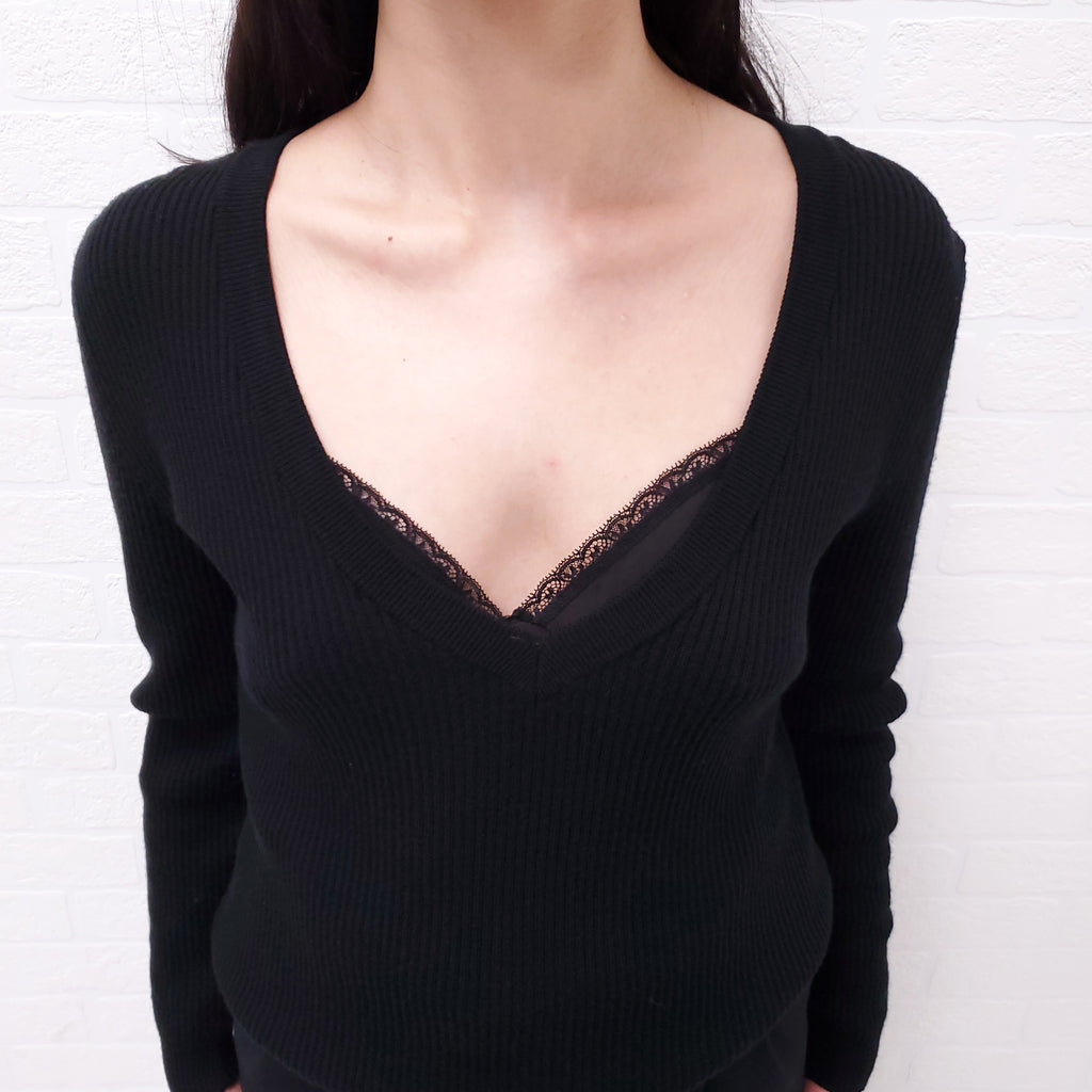 MOSCHINO BLACK LAYERED BUBBLE SWEATER - SIZE 36