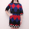 MOSCHINO BOUTIQUE HOUSE OF CARDS SWEATER DRESS - SIZE S