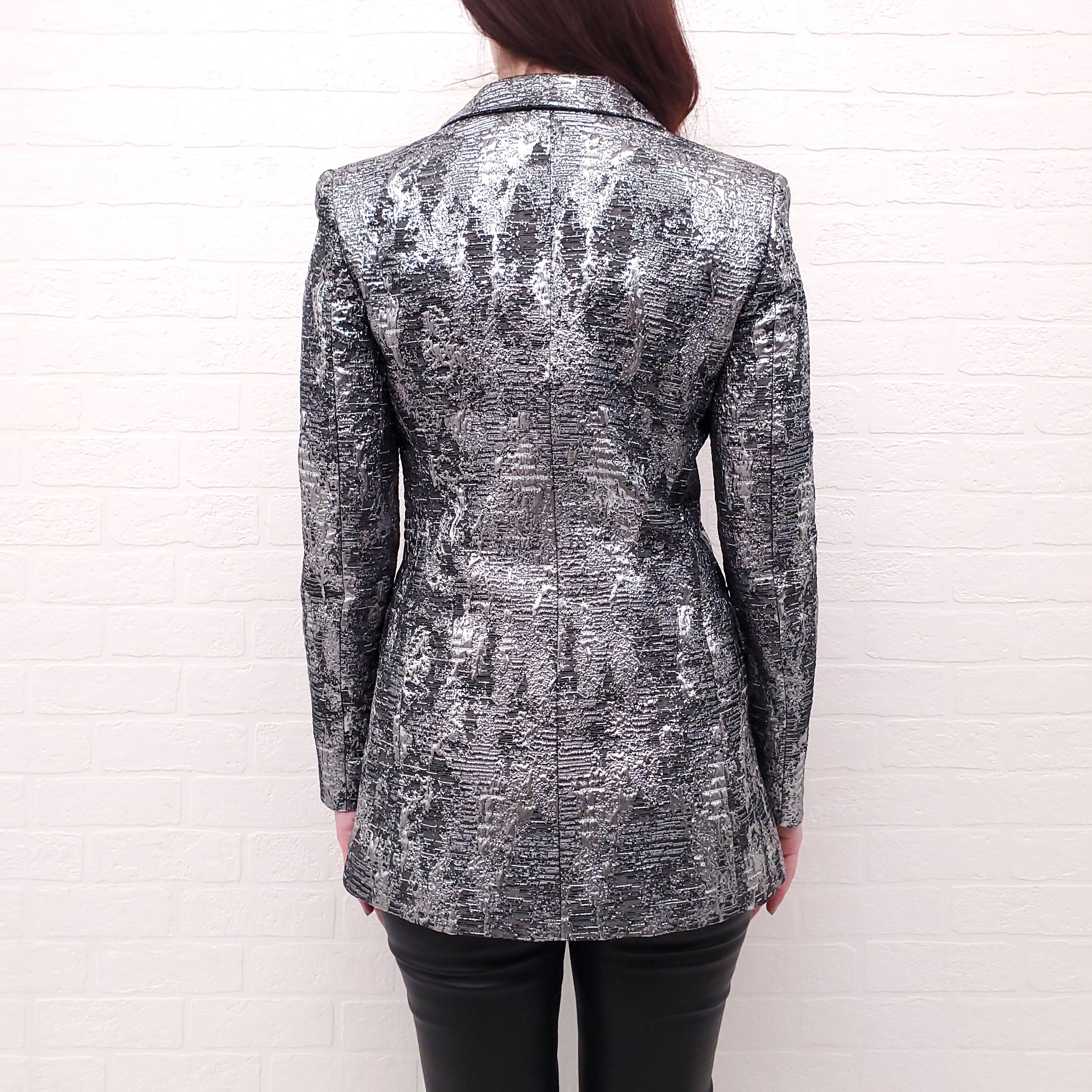 MOSCHINO BOUTIQUE METALLIC TEXTURED BLAZER - SIZE 6