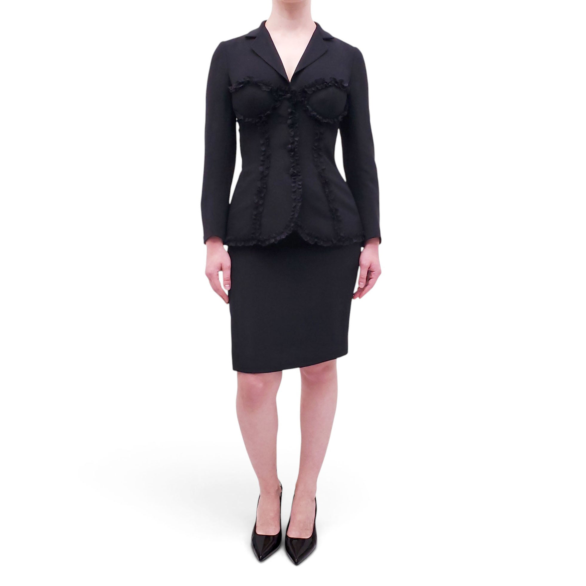 MOSCHINO BUSTIER JACKET AND SKIRT SET - SIZE 42