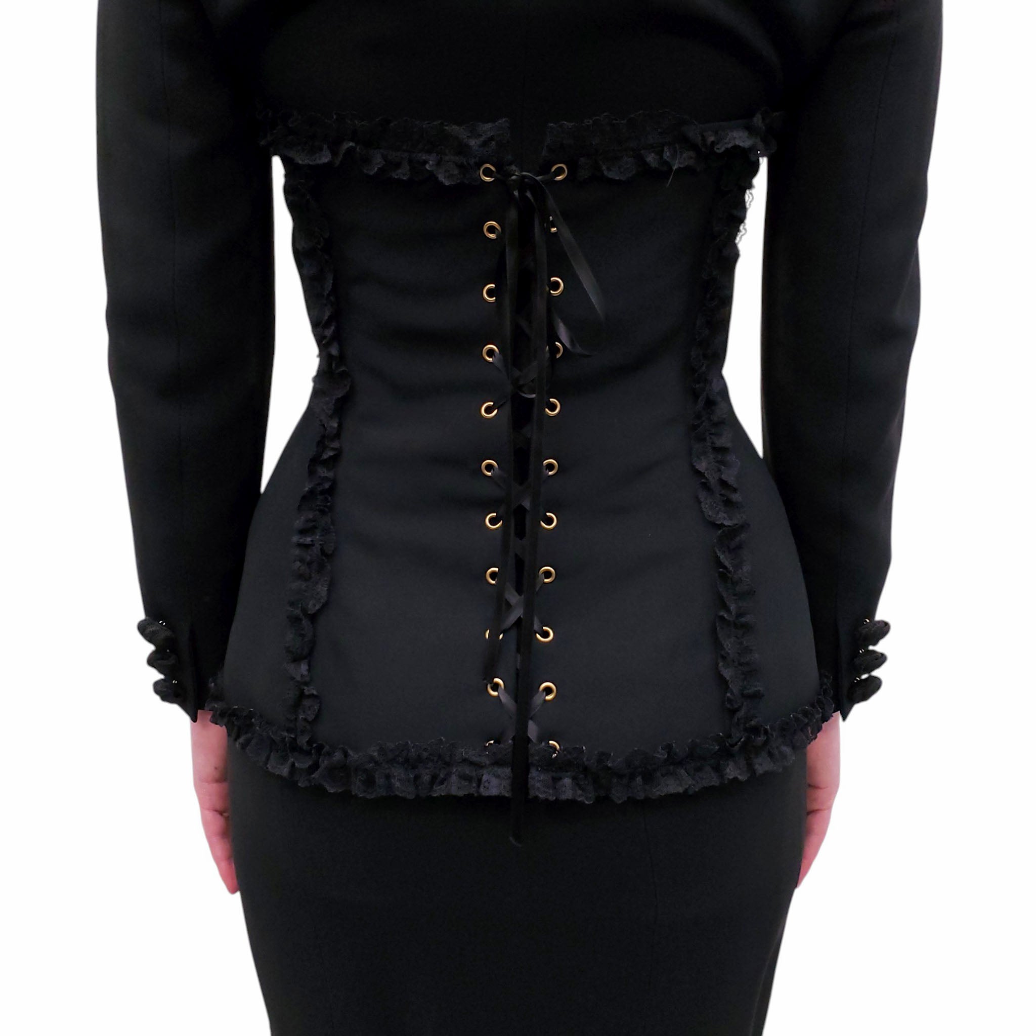 MOSCHINO BUSTIER JACKET AND SKIRT SET - SIZE 42