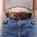 MOSCHINO JEWELLED BELT WITH LOGO - SIZE 40