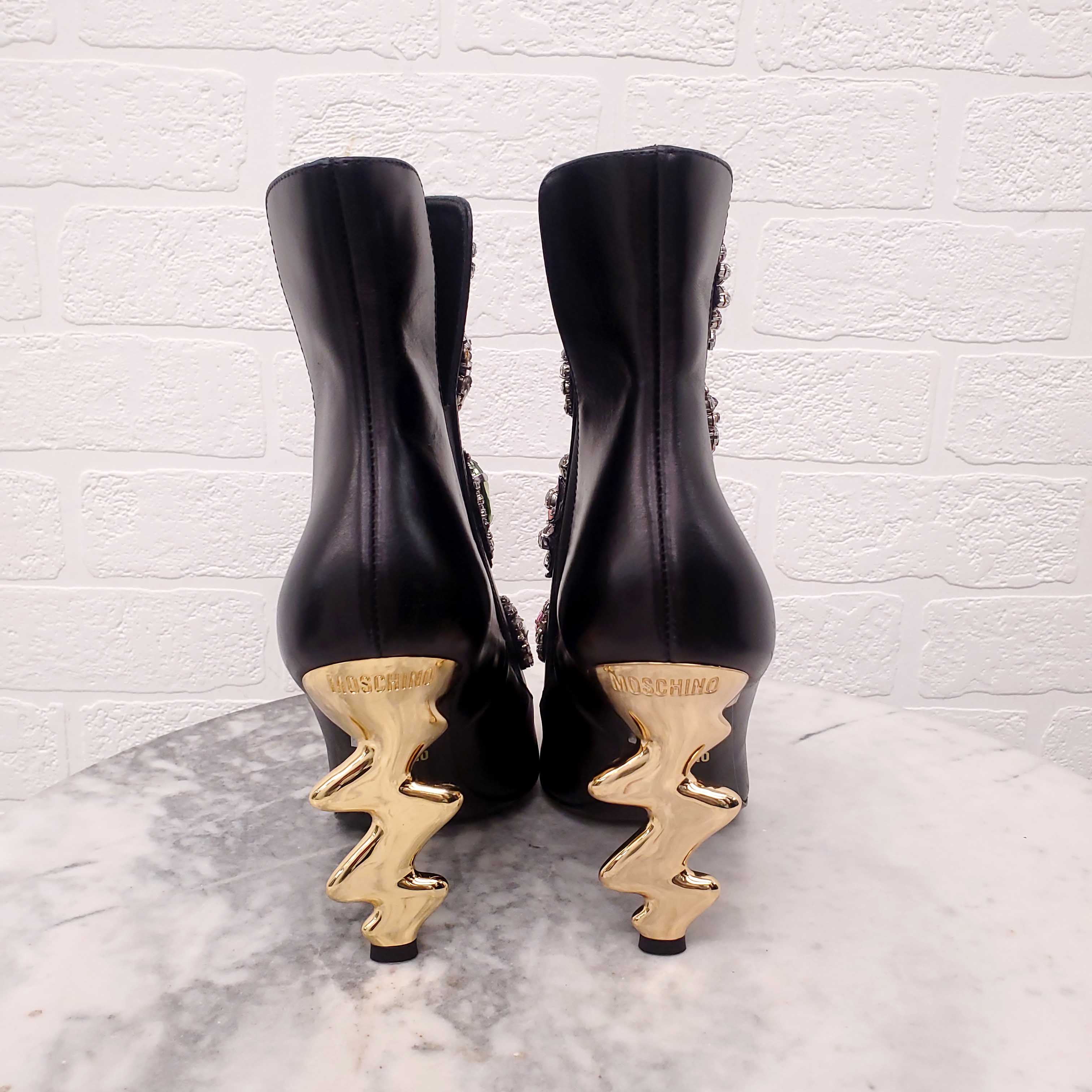 MOSCHINO RUNWAY CRYSTAL BOOTS - SIZE 38
