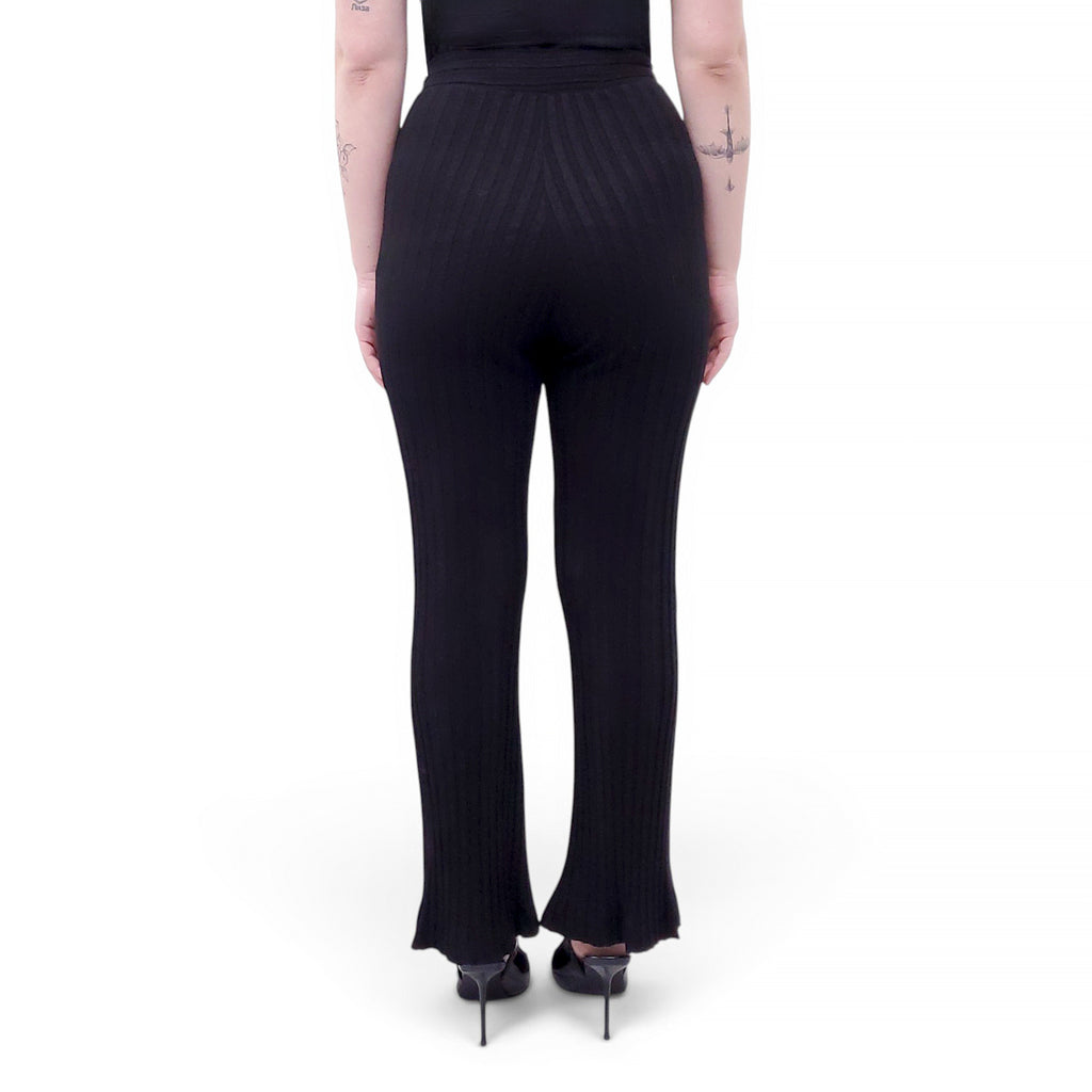 MOTHER MOVE IT BLACK RIBBED SWEATPANTS - SIZE S