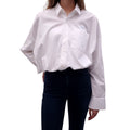 MOTHER WHITE COTTON LOGO BLOUSE - SIZE S
