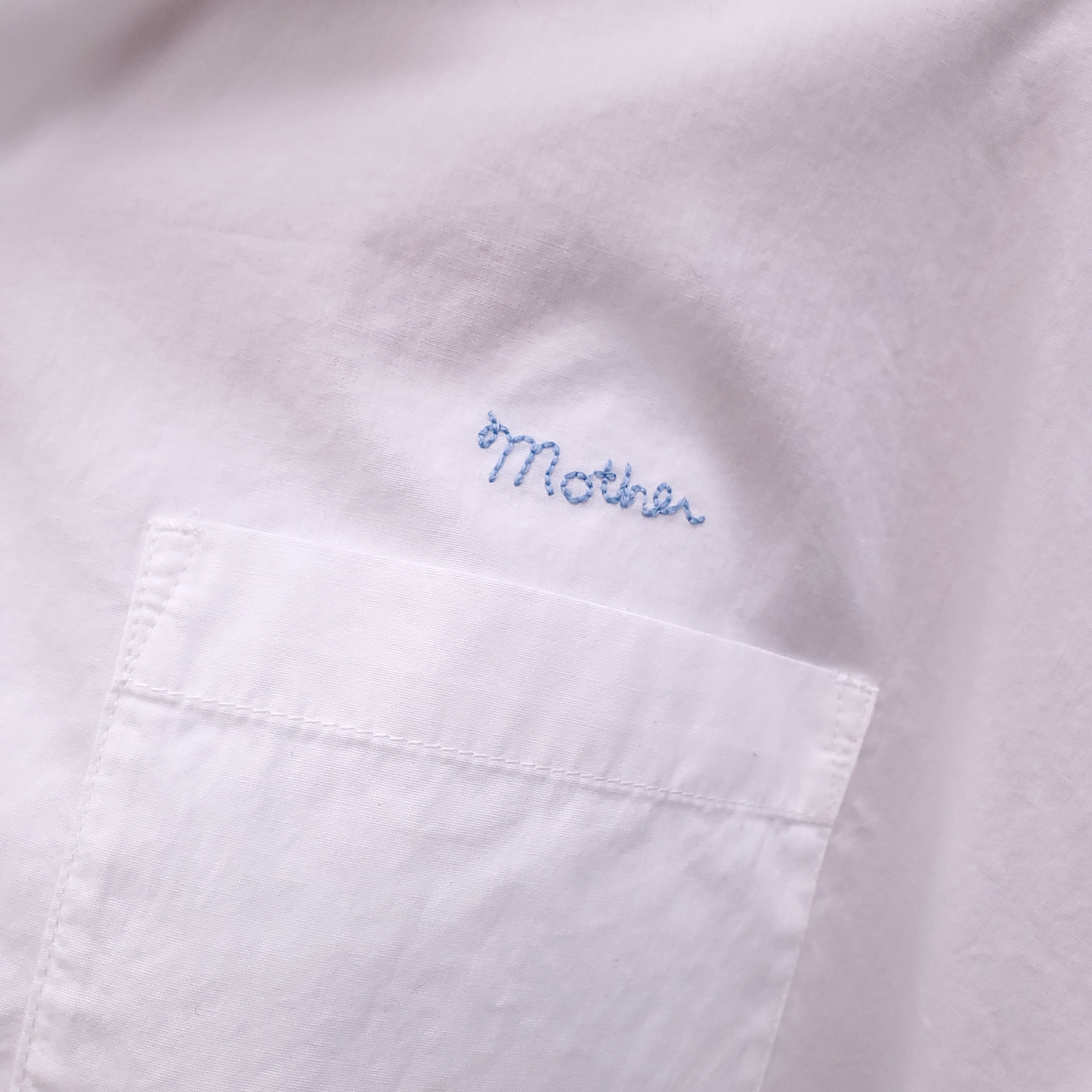 MOTHER WHITE COTTON LOGO BLOUSE - SIZE S