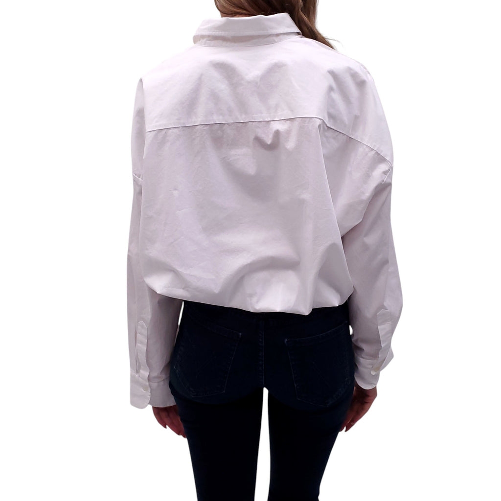 MOTHER WHITE COTTON LOGO BLOUSE - SIZE S