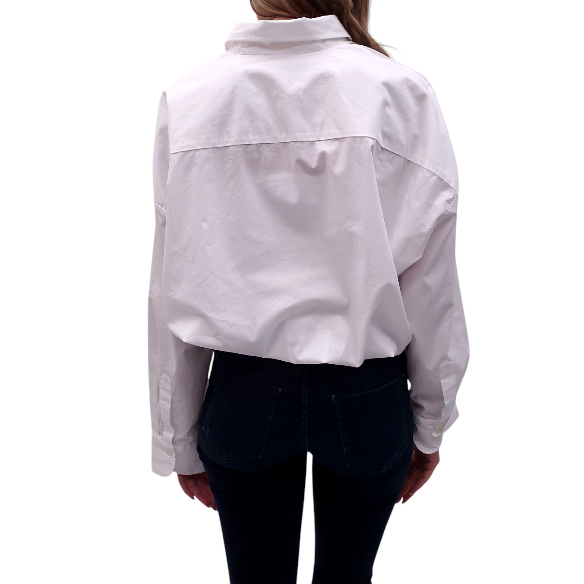 MOTHER WHITE COTTON LOGO BLOUSE - SIZE S