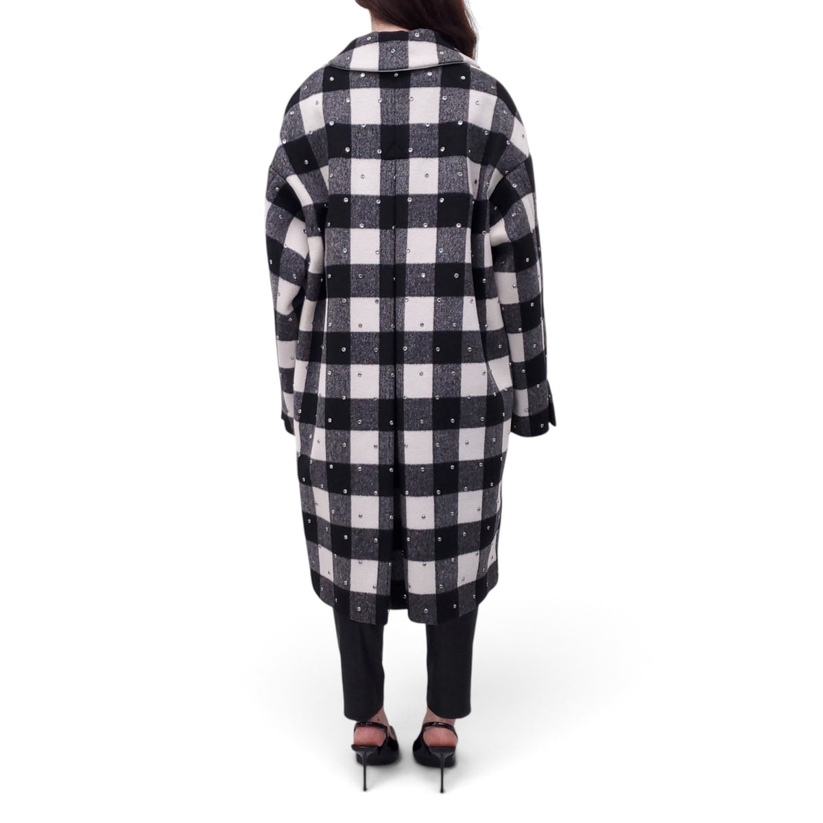 N21 PLAID COAT WITH STUDDED DETAILS - SIZE 46
