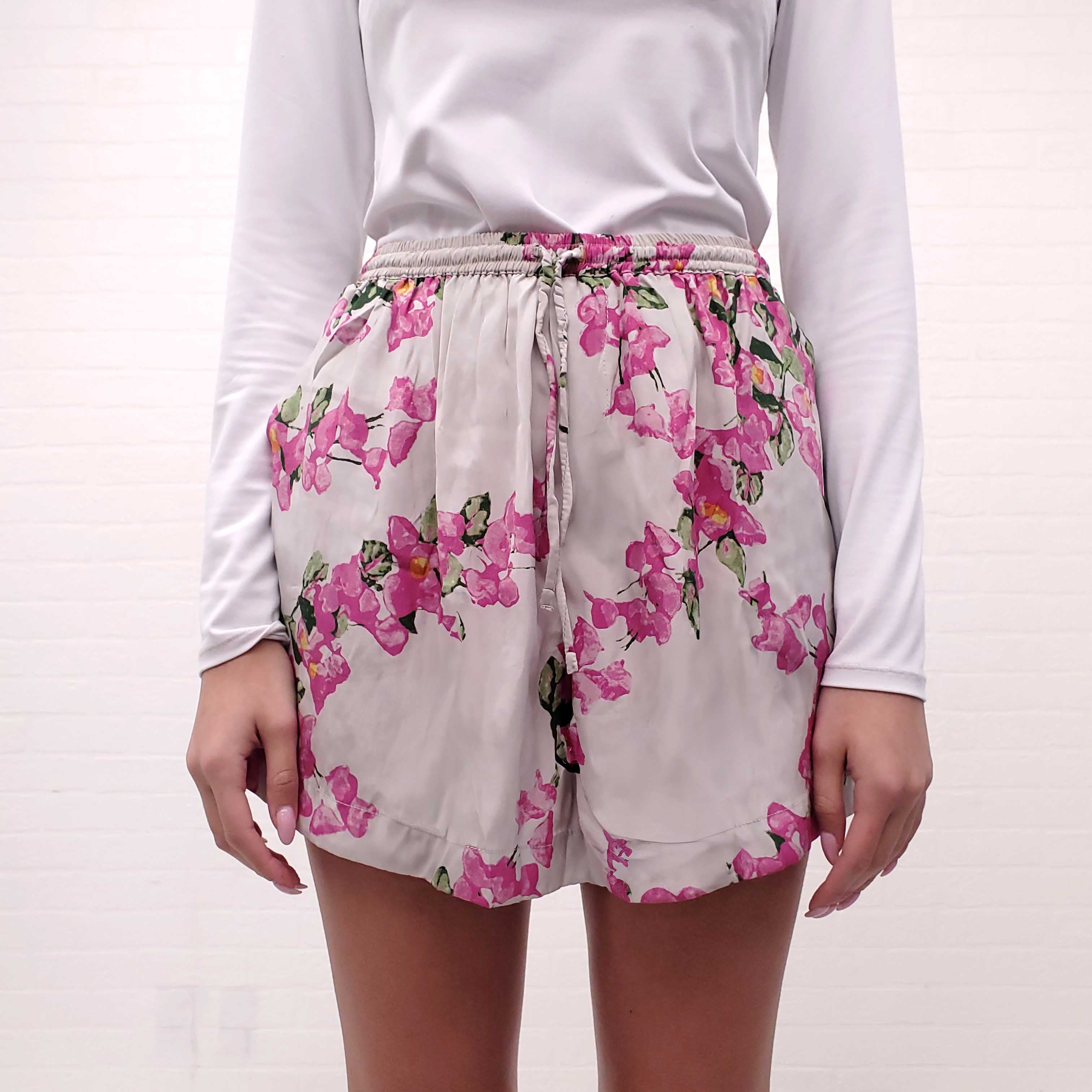 NATALIE MARTIN PINK FLORAL SHORTS - SIZE L