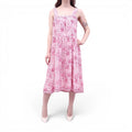 NATALIE MARTIN PINK FLORAL SILK MIDI DRESS - SIZE S