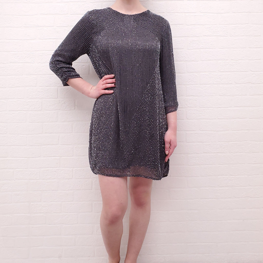 PARKER GREY SEQUIN DRESS - SIZE L