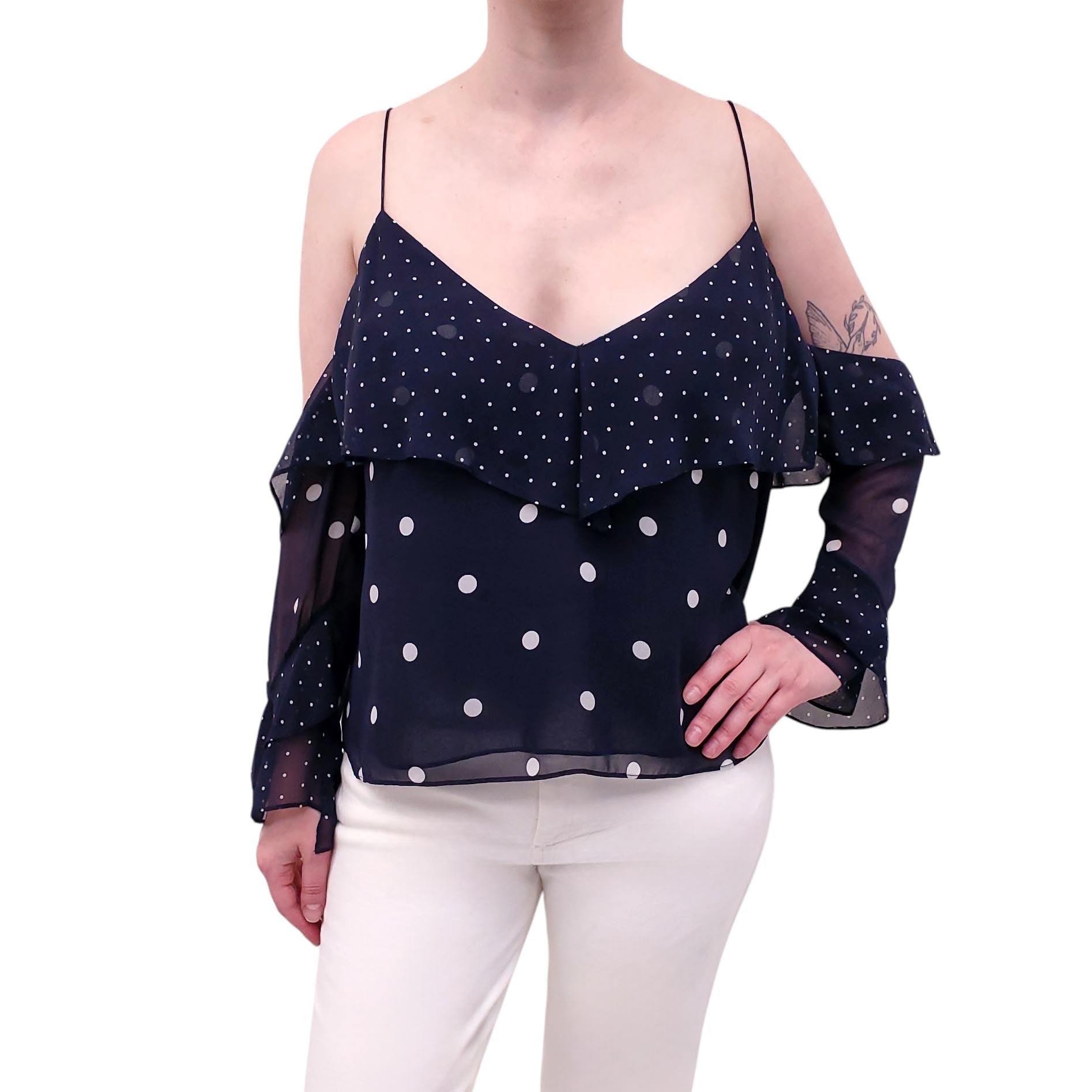 NICHOLAS NAVY POLKA DOT TANK TOP - SIZE 6