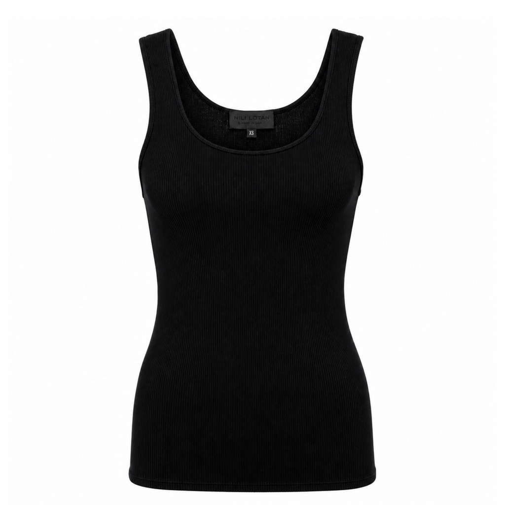 NILI LOTAN BLACK KNIT TANK TOP - SIZE XS