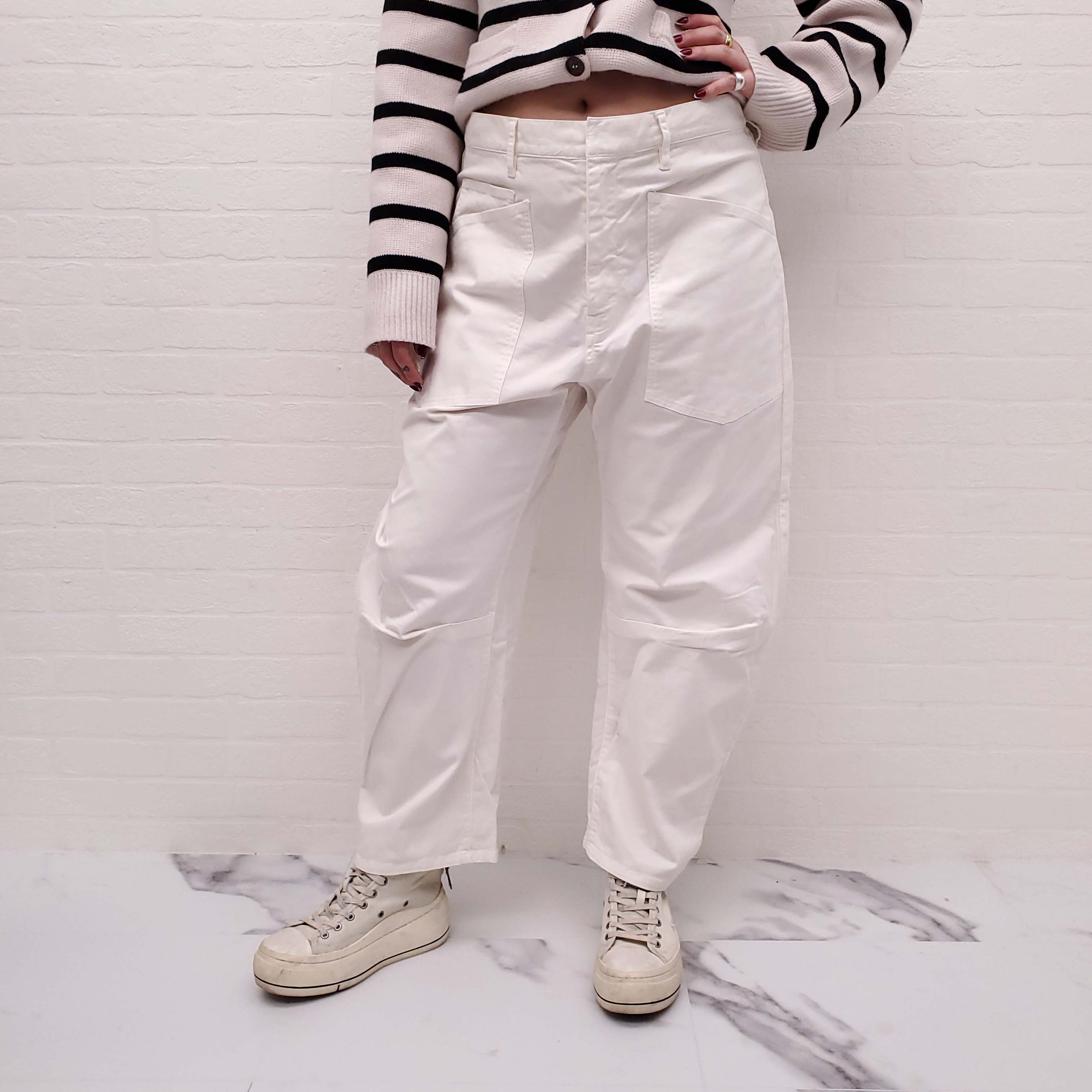 NILI LOTAN CREAM 'SHON' TROUSERS - SIZE 8