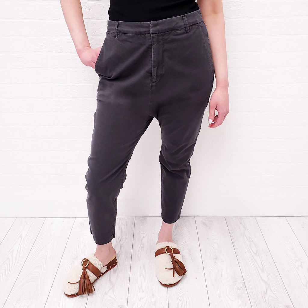NILI LOTAN DARK GREY 'PARIS' PANTS - SIZE 2