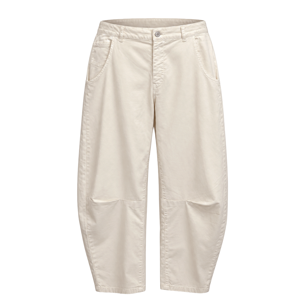 NILI LOTAN LIGHT BEIGE SHON BARREL PANTS - SIZE 10