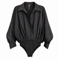 NORMA KAMALI SUPER OVERSIZED BOYFRIEND SHIRT BODYSUIT - SIZE M