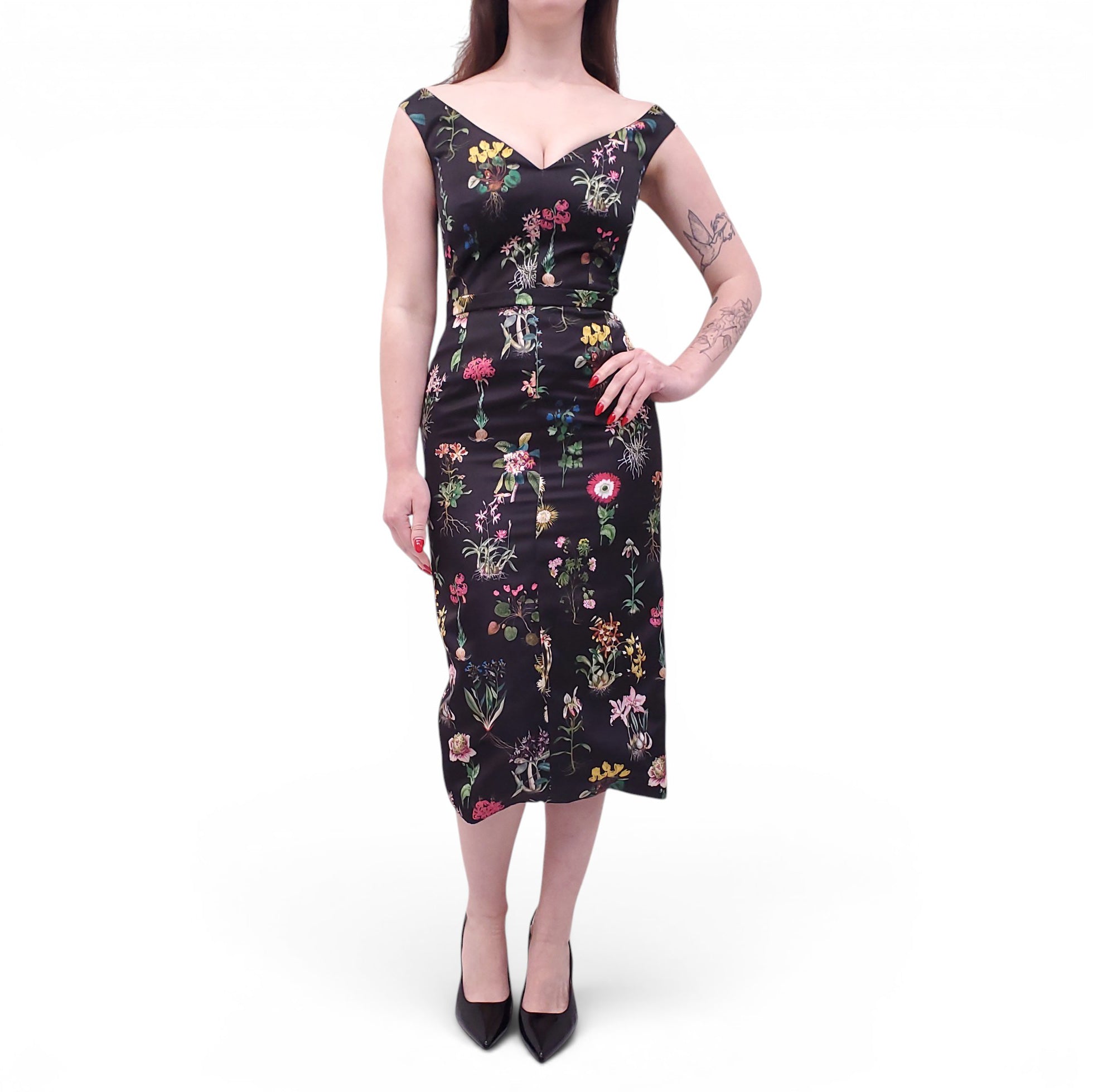 Nº21 BLACK FLORAL DRESS - SIZE 40