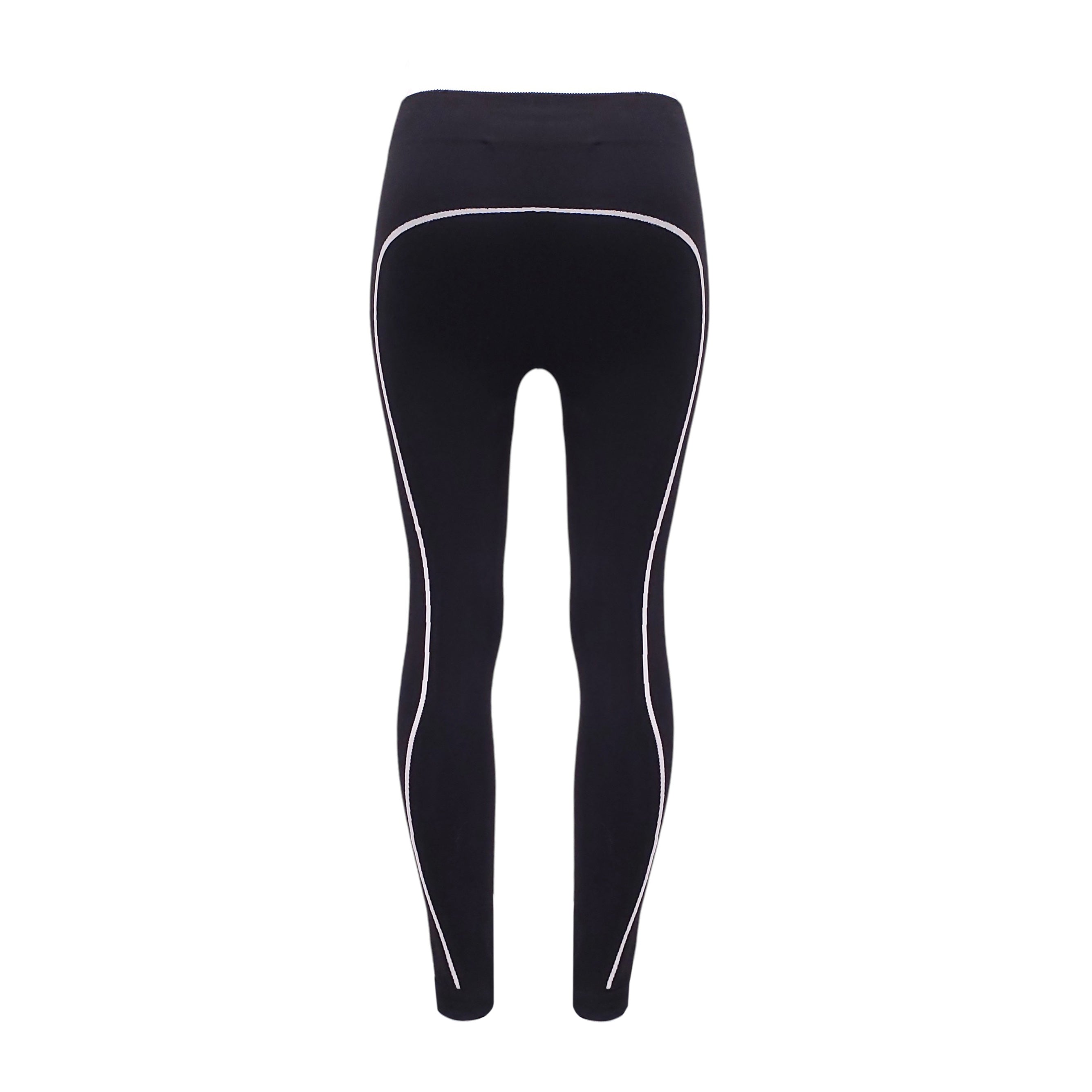 OFF-WHITE BLACK LOGO LEGGINGS WITH WHITE STRIPE DETAIL - SIZE S