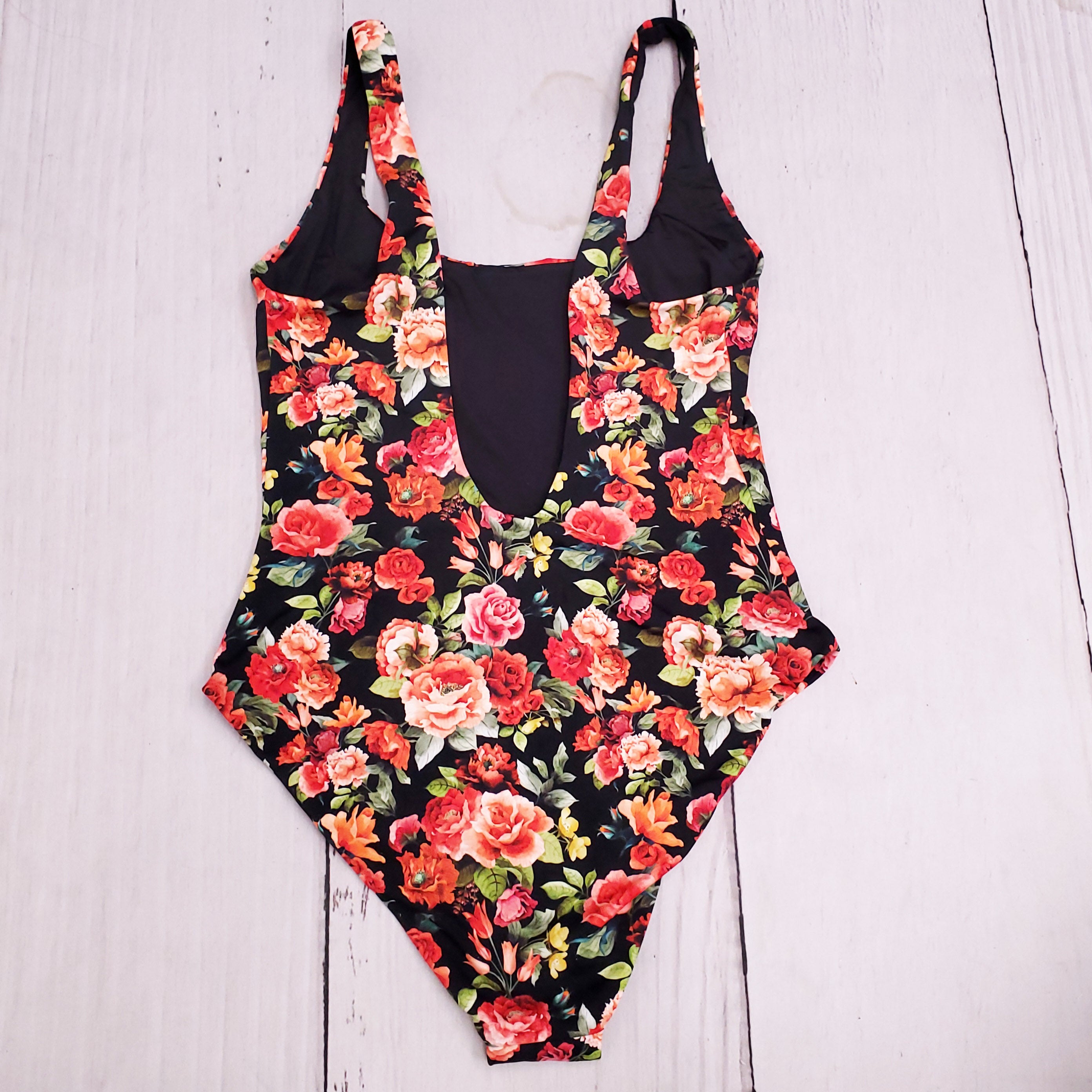 ONIA RED RACHEL EDEN FLORAL BATHING SUIT - SIZE L