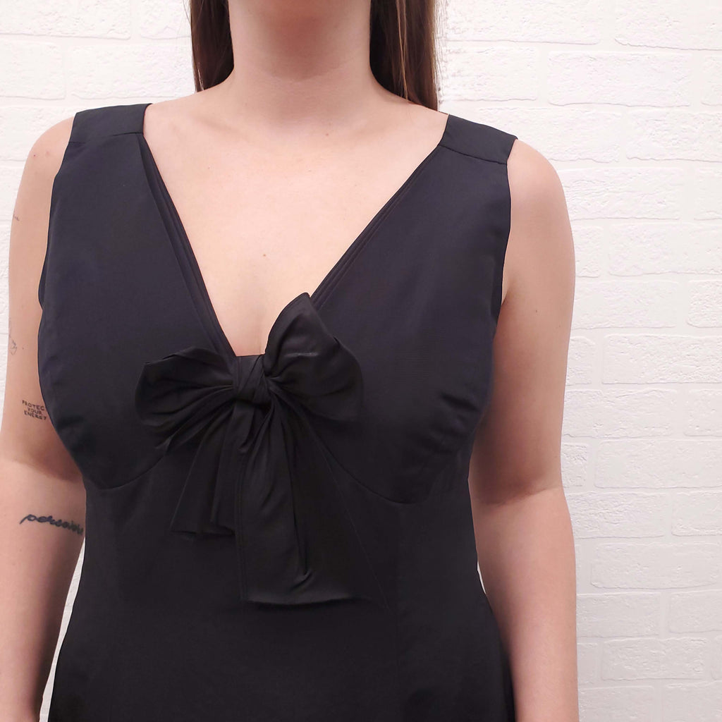 OSCAR DE LA RENTA BLACK DRESS WITH BOW - SIZE 12