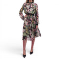 OSCAR DE LA RENTA BLACK FLORAL BUTTERFLY PATTERNED DRESS - SIZE 10