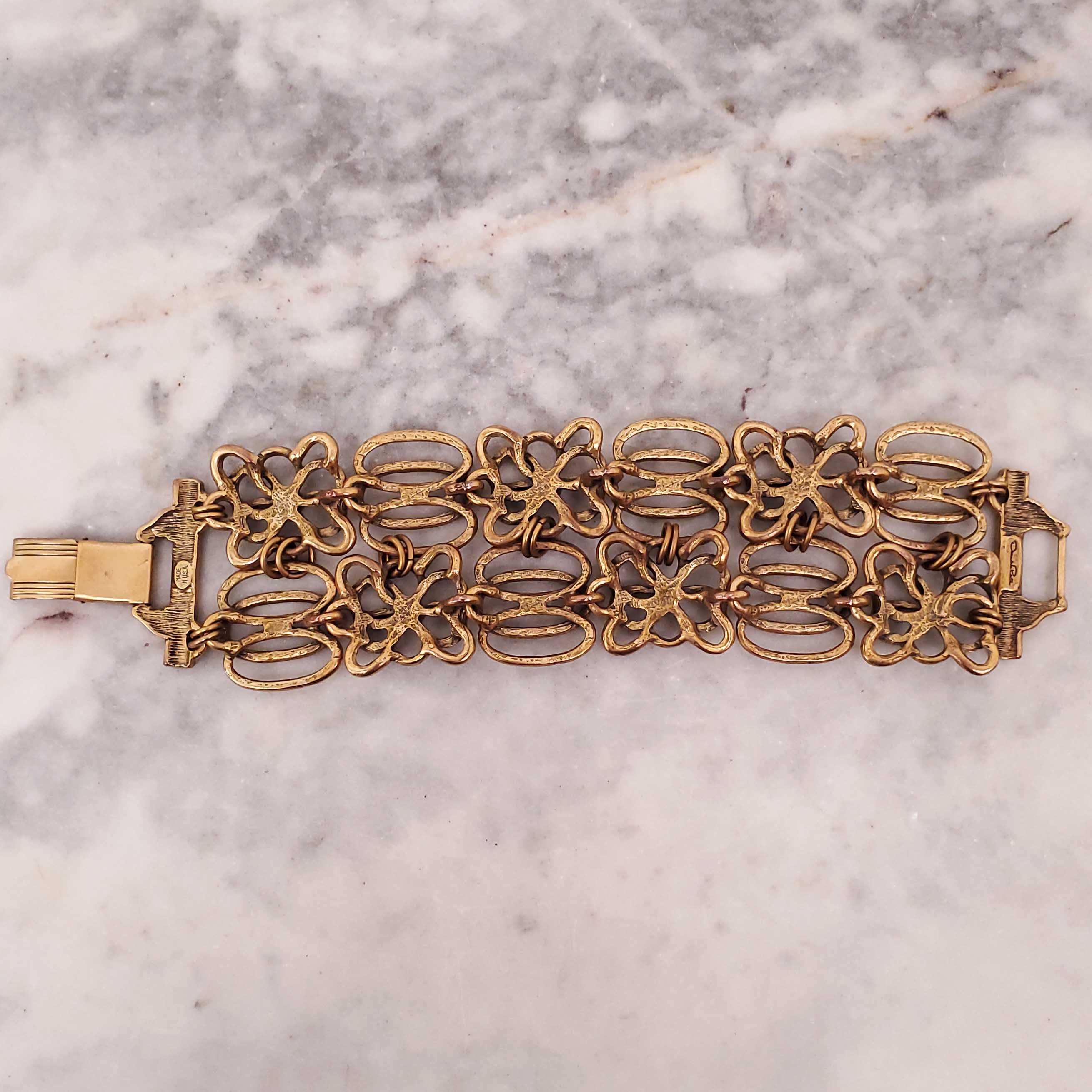 OSCAR DE LA RENTA FLORAL CHAIN BRACELET