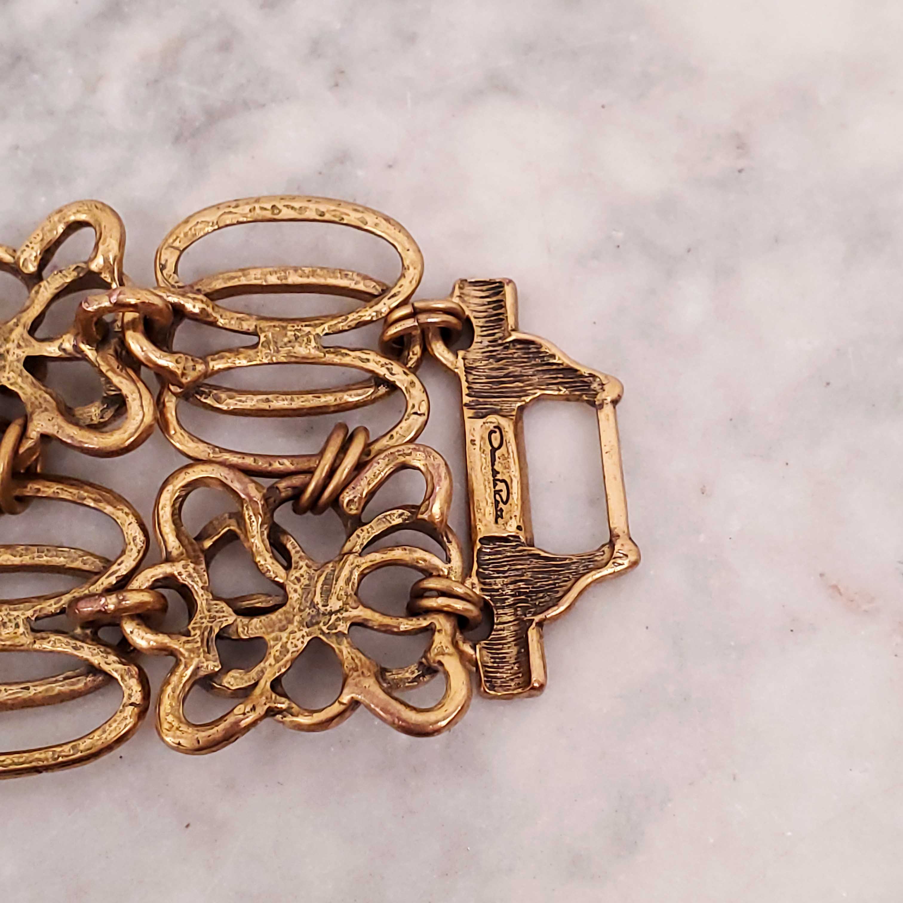 OSCAR DE LA RENTA FLORAL CHAIN BRACELET