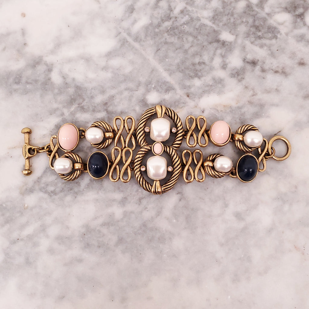 OSCAR DE LA RENTA PINK AND BLUE BRACELET