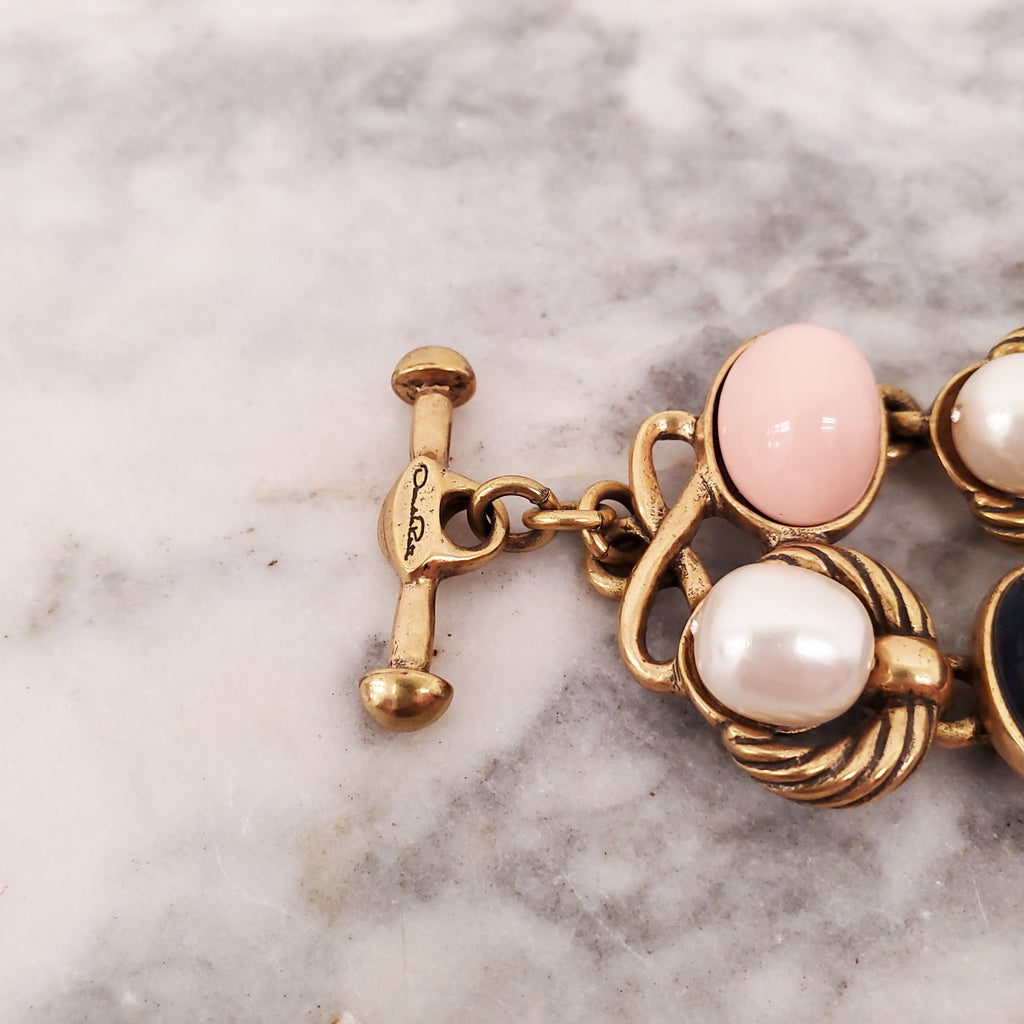 OSCAR DE LA RENTA PINK AND BLUE BRACELET