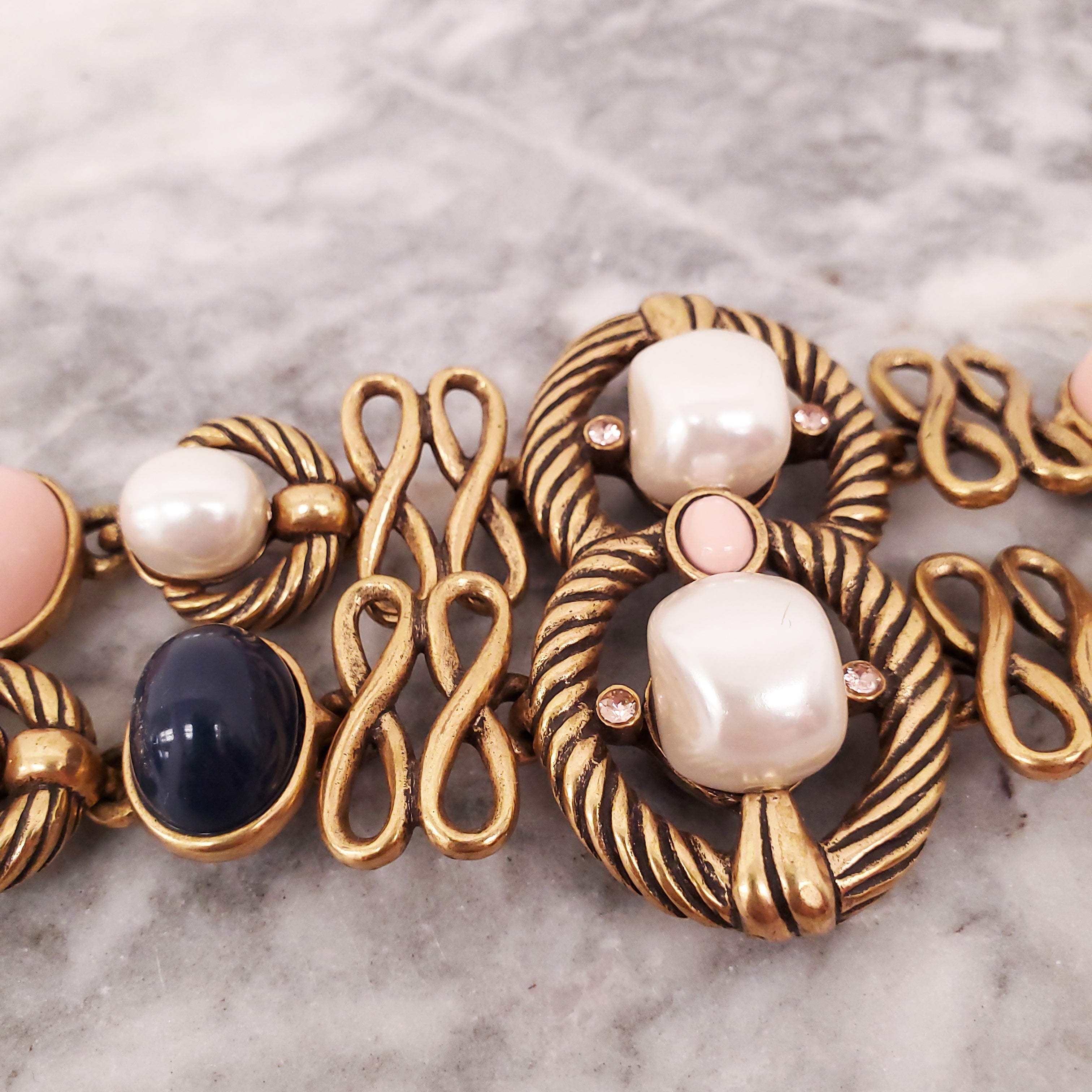 OSCAR DE LA RENTA PINK AND BLUE BRACELET