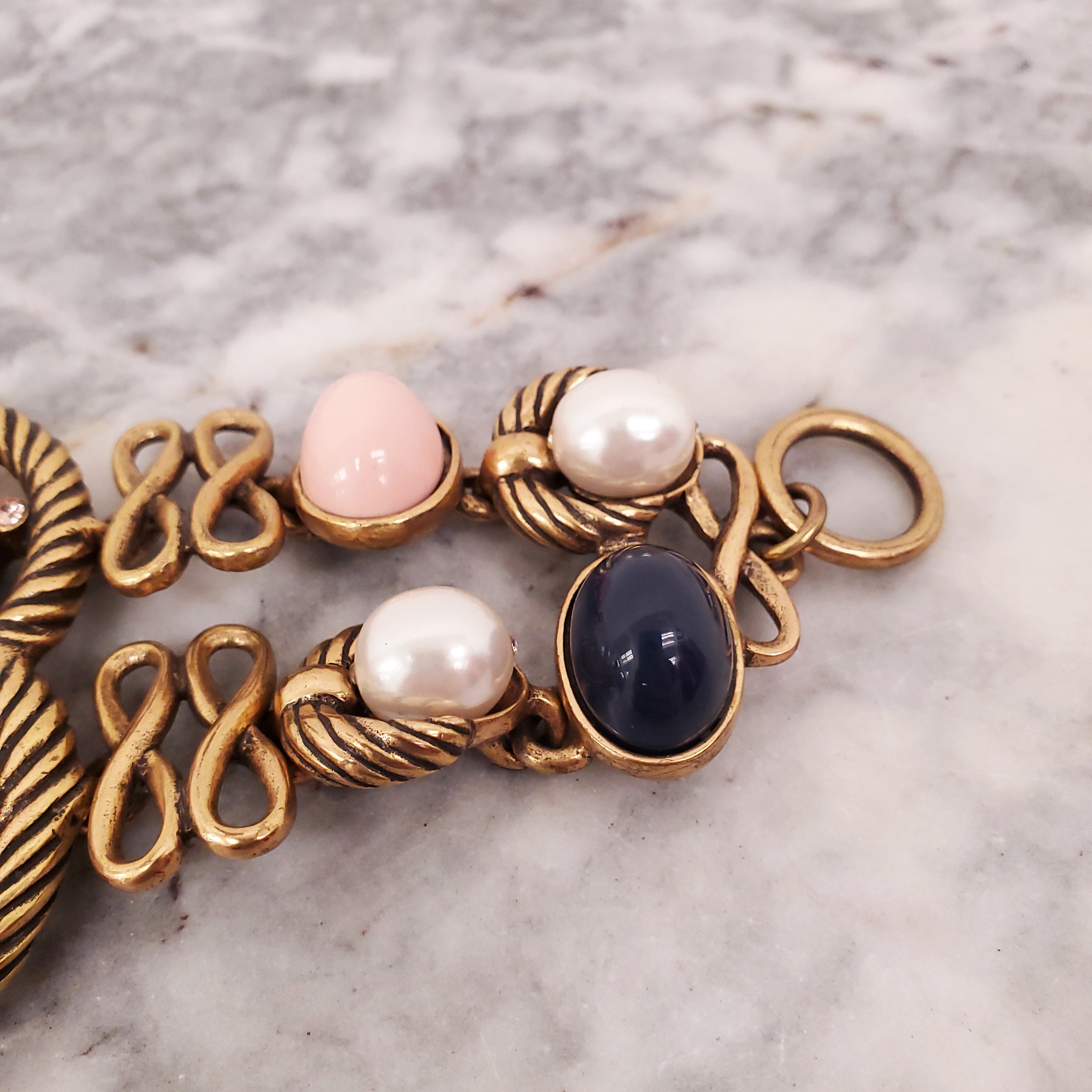 OSCAR DE LA RENTA PINK AND BLUE BRACELET