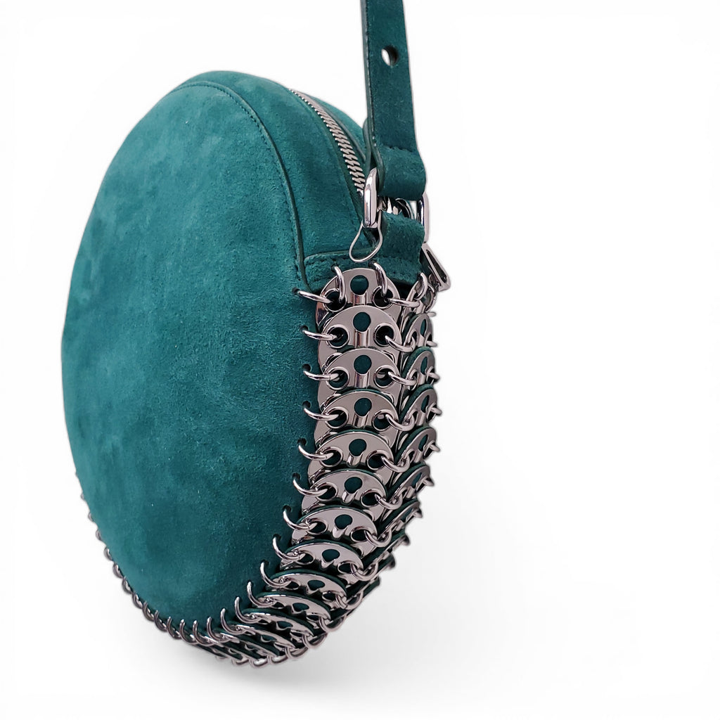 PACO RABANNE GREEN SUEDE CROSSBODY BAG