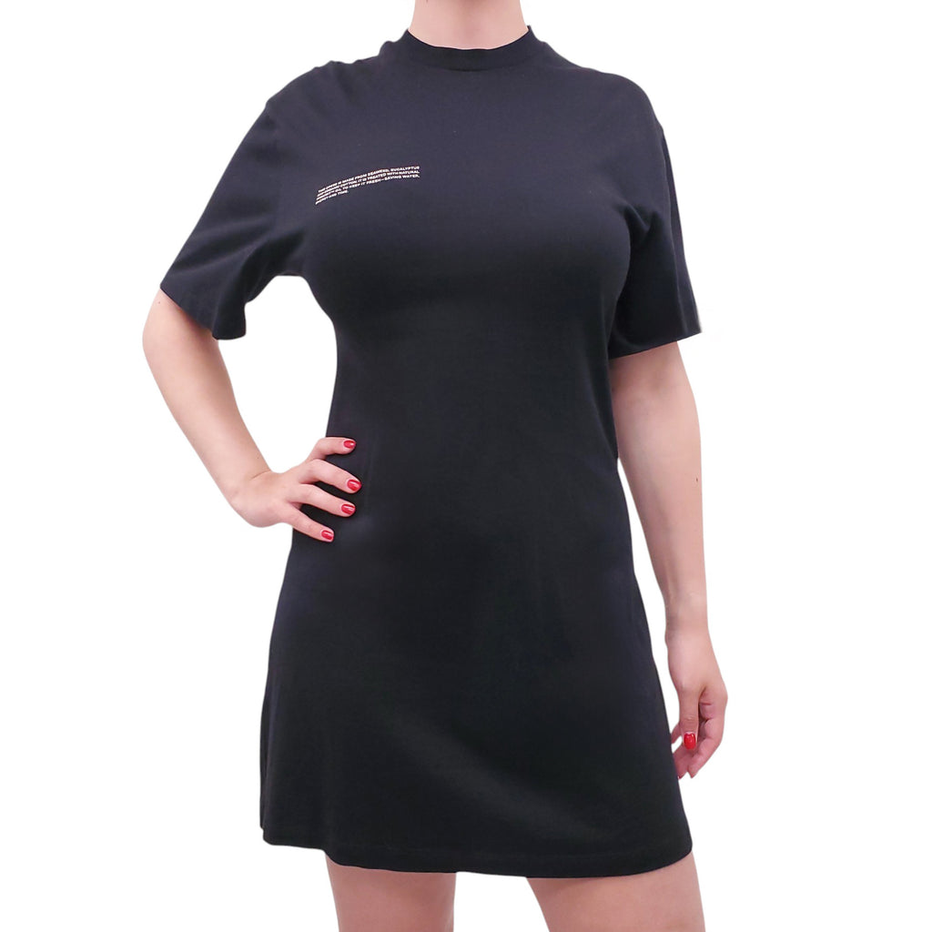 PANGAIA BLACK GRAPHIC T-SHIRT DRESS - SIZE M