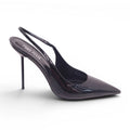 PARIS TEXAS BLACK PATENT SLINGBACK HEELS - SIZE 39.5