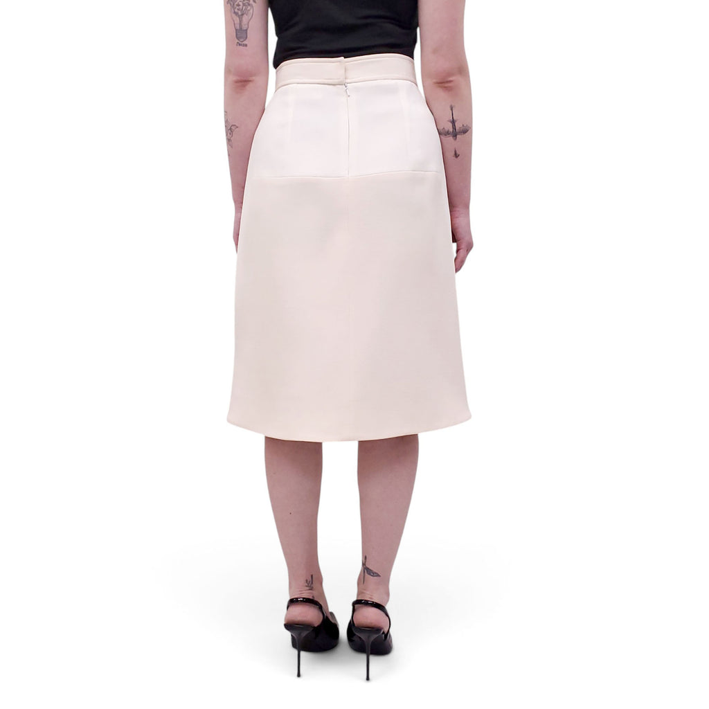 PETER PILOTTO CREAM EMBROIDERED PENCIL SKIRT - SIZE 6