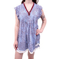 POUPETTE ST. BARTH BLUE DRESS WITH KNIT DETAILS - SIZE M