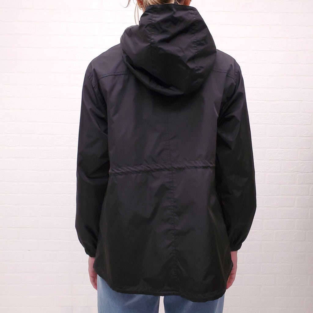 PRADA BLACK AND NAVY WINDBREAKER WITH INTERNAL LOGO - SIZE 44