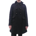 PRADA BLACK BOUCLE COAT WITH BLACK AND GOLD BUTTONS - SIZE 40