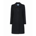 PRADA BLACK COAT WITH LARGE BUTTONS - SIZE 44