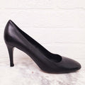 PRADA BLACK LEATHER HEELS - SIZE 39.5