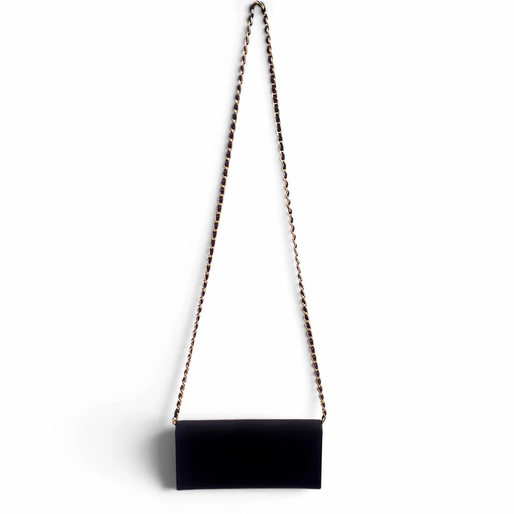 PRADA BLACK LEATHER WALLET ON A CHAIN