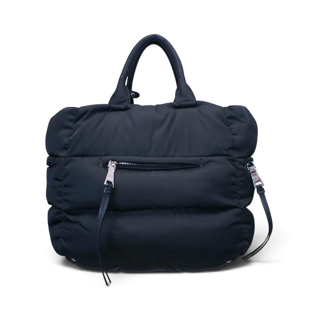 PRADA BLACK PUFFER TESSUTO BOMBER TOTE