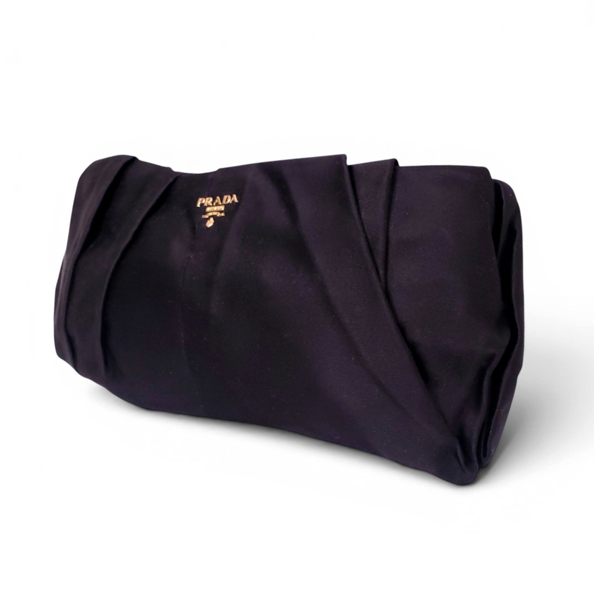 PRADA BLACK RUCHED CLUTCH