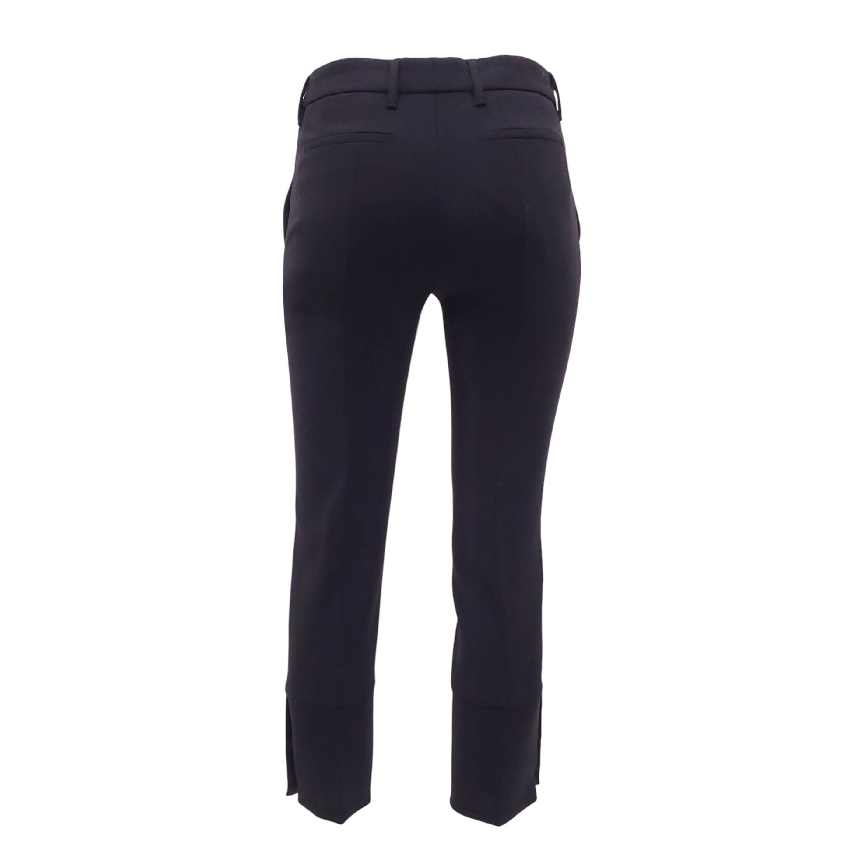 PRADA BLACK TROUSERS WITH SILVER BALL DETAIL - SIZE 40