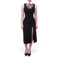 PRADA BLACK TUXEDO DRESS WITH LACE DETAIL - SIZE 36