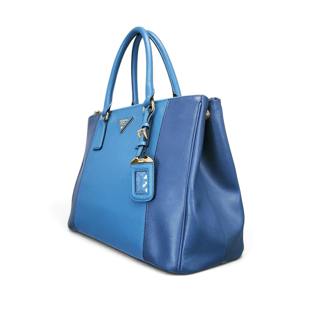 PRADA BLUE SAFFIANO 2-TONE TOTE