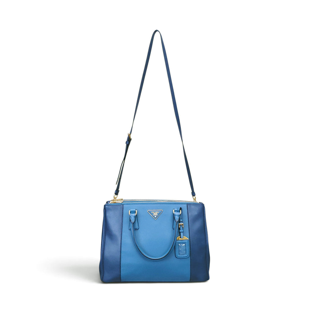 PRADA BLUE SAFFIANO 2-TONE TOTE