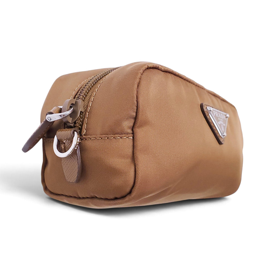 PRADA BROWN NYLON WRISTLET